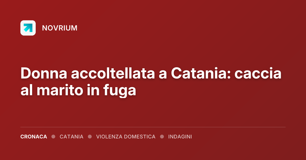 Donna accoltellata a Catania: caccia al marito in fuga