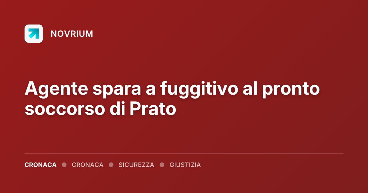 Agente spara a fuggitivo al pronto soccorso di Prato
