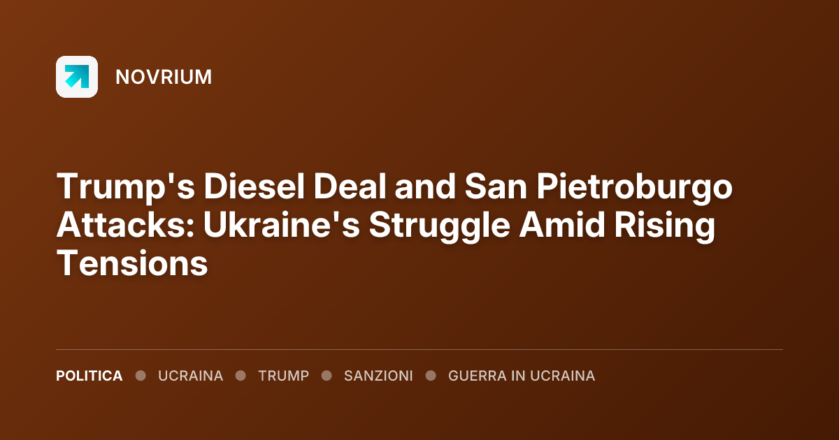 Trump's Diesel Deal and San Pietroburgo Attacks: Ukraine's Struggle Amid Rising Tensions