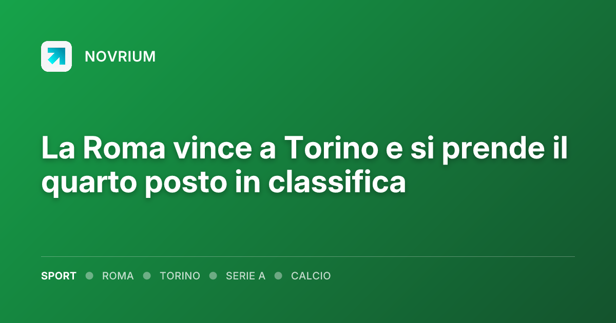 La Roma vince a Torino e si prende il quarto posto in classifica