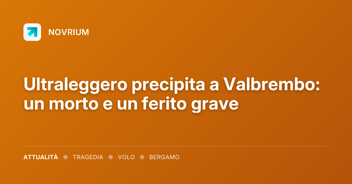 Ultraleggero precipita a Valbrembo: un morto e un ferito grave