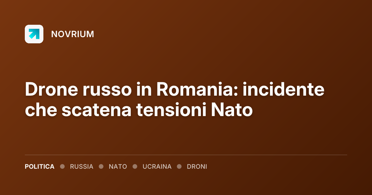 Drone russo in Romania: incidente che scatena tensioni Nato