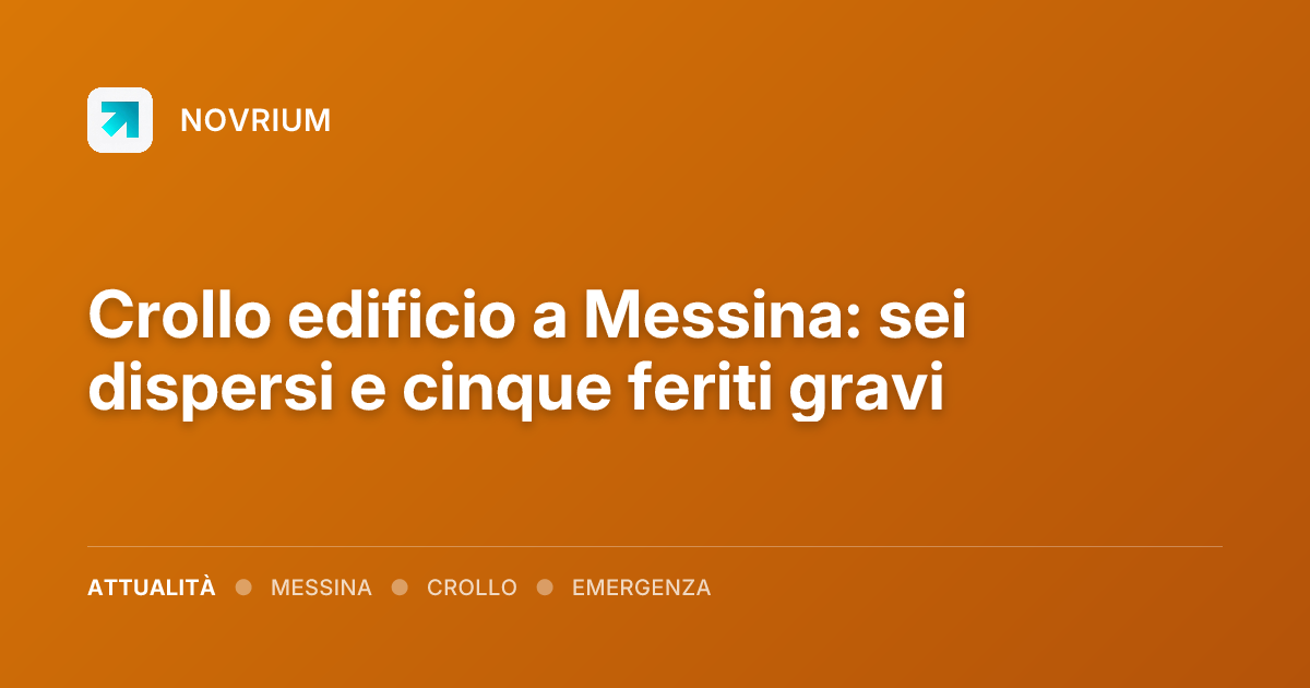 Crollo edificio a Messina: sei dispersi e cinque feriti gravi