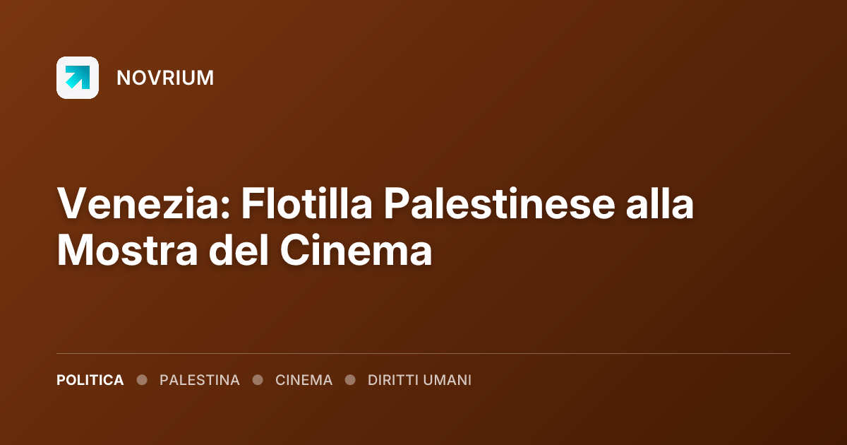Venezia: Flotilla Palestinese alla Mostra del Cinema