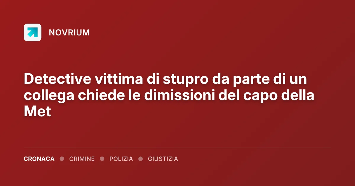 Detective vittima di stupro da parte di un collega chiede le dimissioni del capo della Met