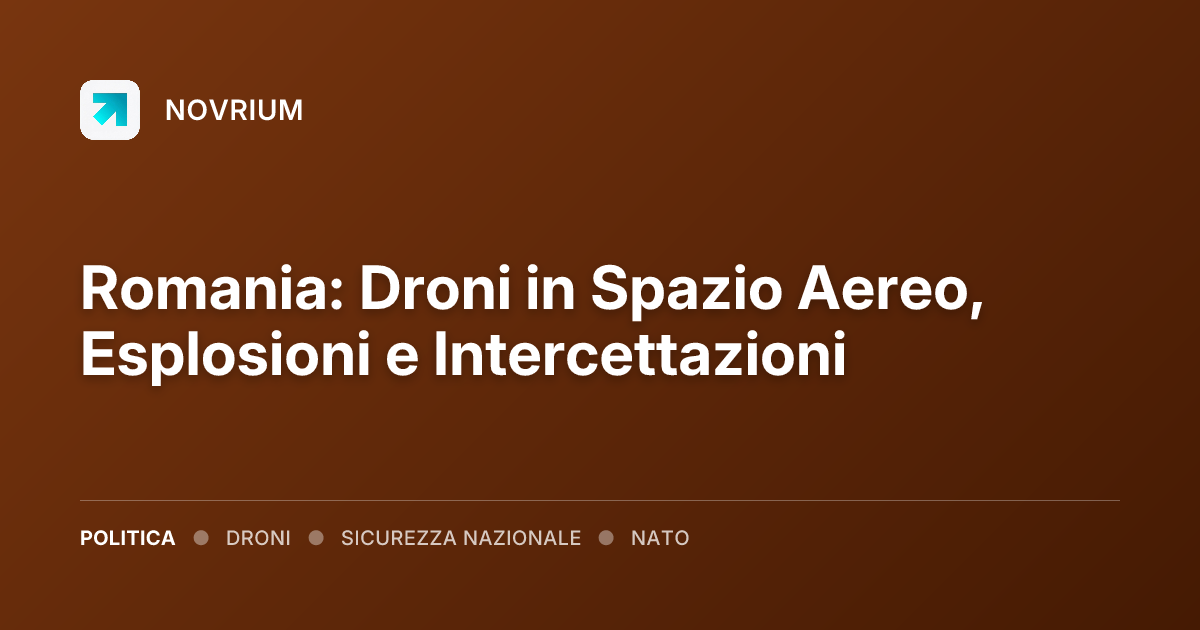 Romania: Droni in Spazio Aereo, Esplosioni e Intercettazioni