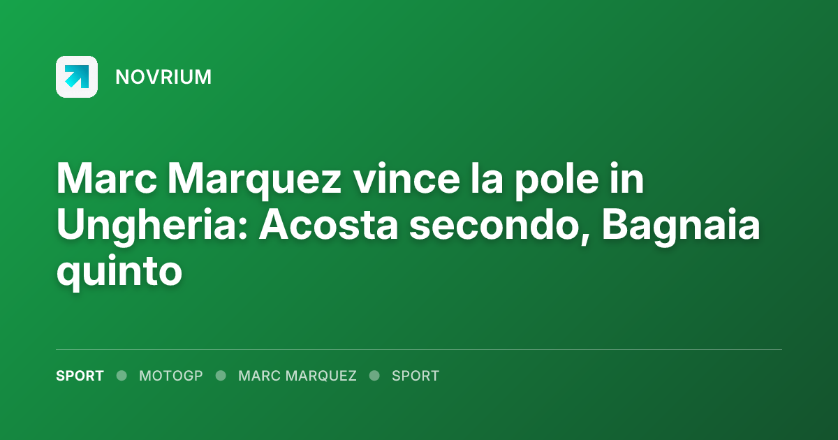 Marc Marquez vince la pole in Ungheria: Acosta secondo, Bagnaia quinto