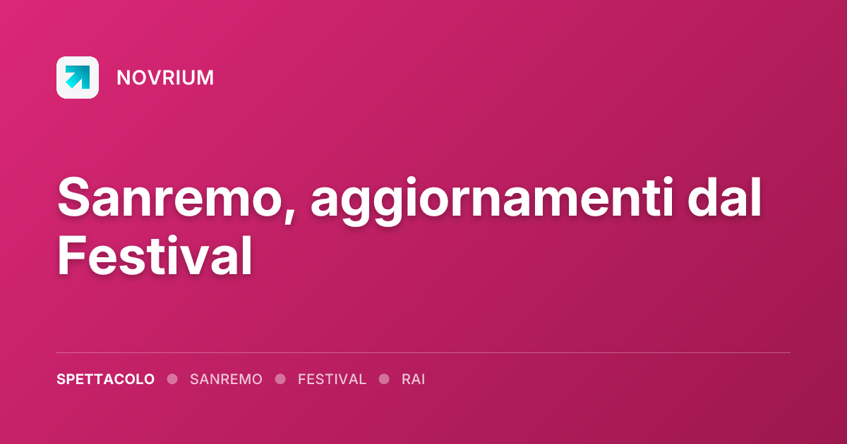 Sanremo, aggiornamenti dal Festival