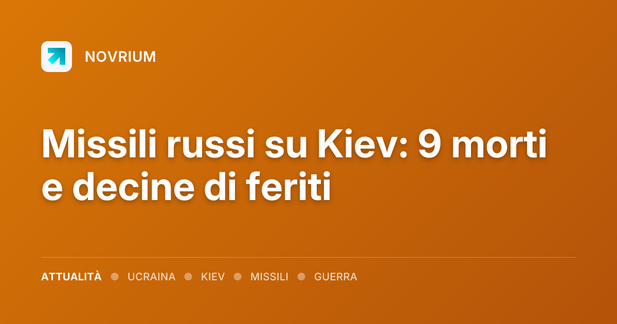 Missili russi su Kiev: 9 morti e decine di feriti