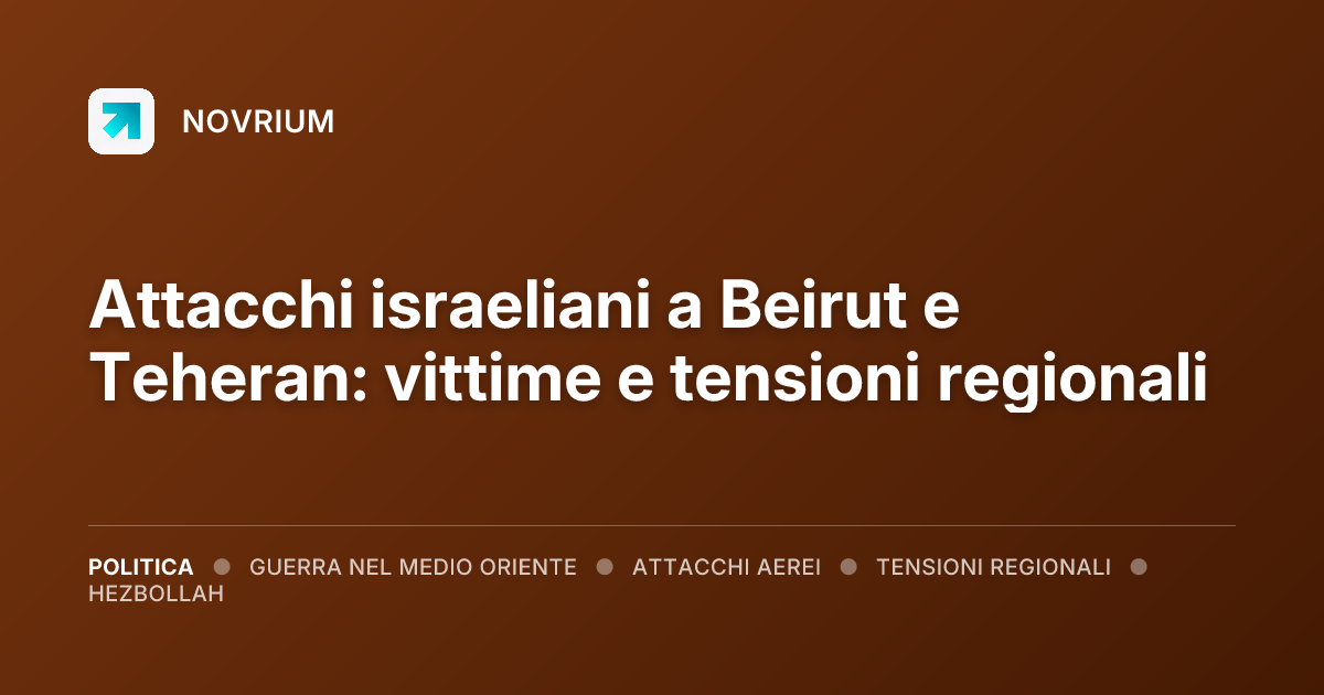 Attacchi israeliani a Beirut e Teheran: vittime e tensioni regionali