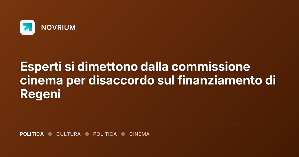 Esperti si dimettono dalla commissione cinema per disaccordo sul finanziamento di Regeni
