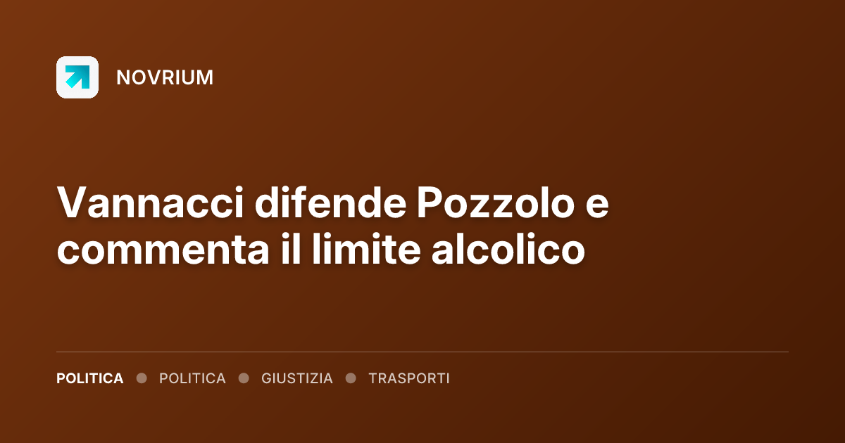 Vannacci difende Pozzolo e commenta il limite alcolico