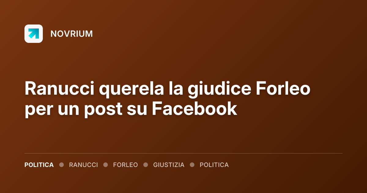 Ranucci querela la giudice Forleo per un post su Facebook
