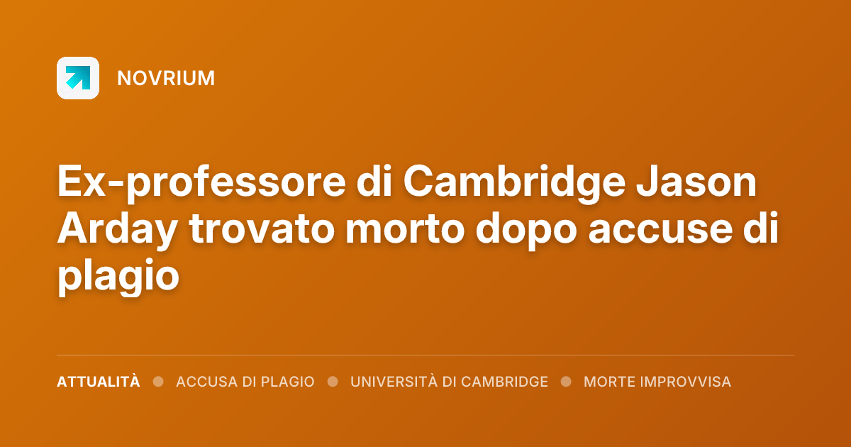 Ex-professore di Cambridge Jason Arday trovato morto dopo accuse di plagio