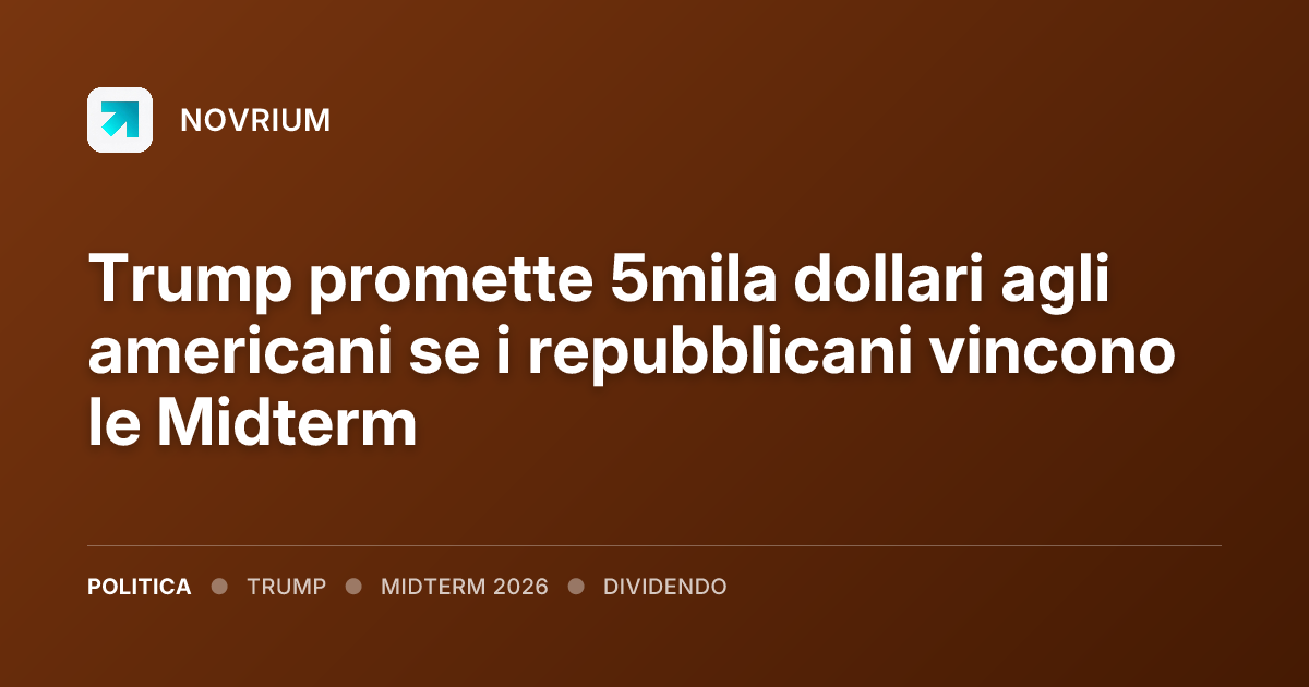 Trump promette 5mila dollari agli americani se i repubblicani vincono le Midterm