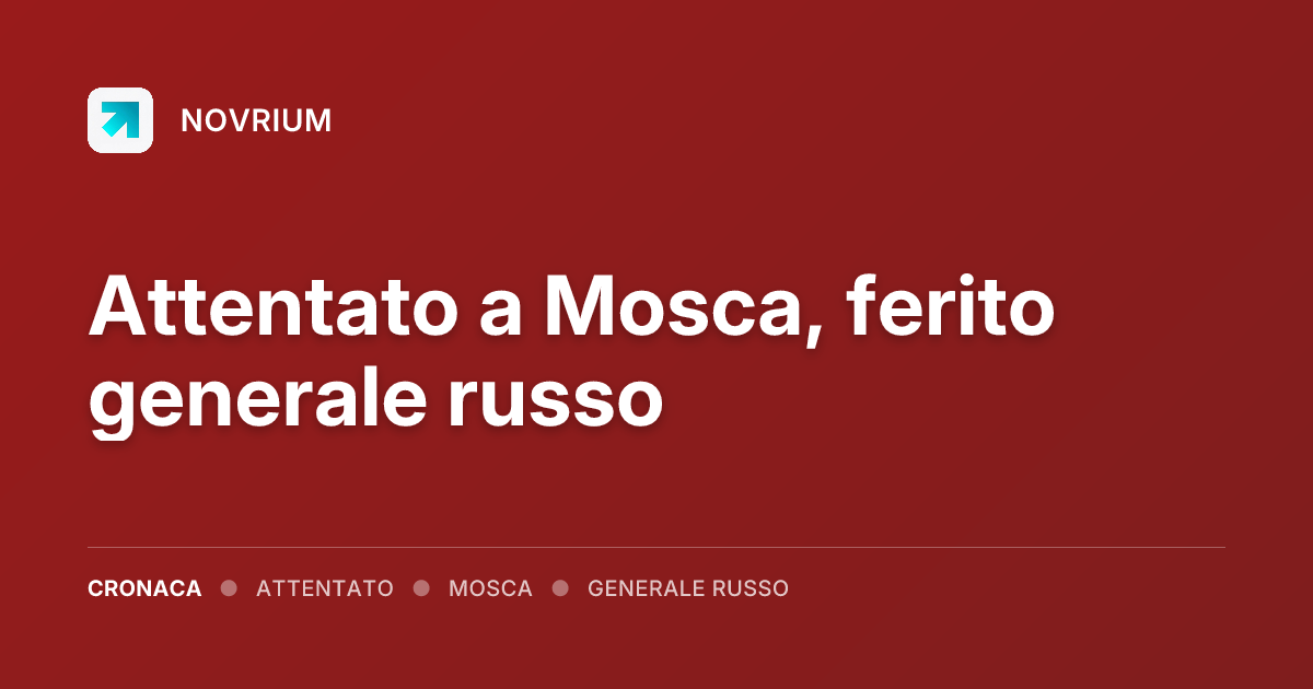 Attentato a Mosca, ferito generale russo