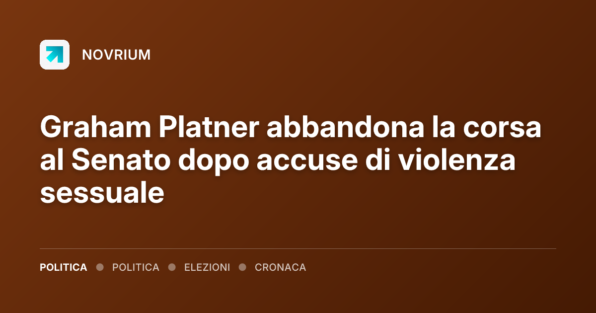 Graham Platner abbandona la corsa al Senato dopo accuse di violenza sessuale