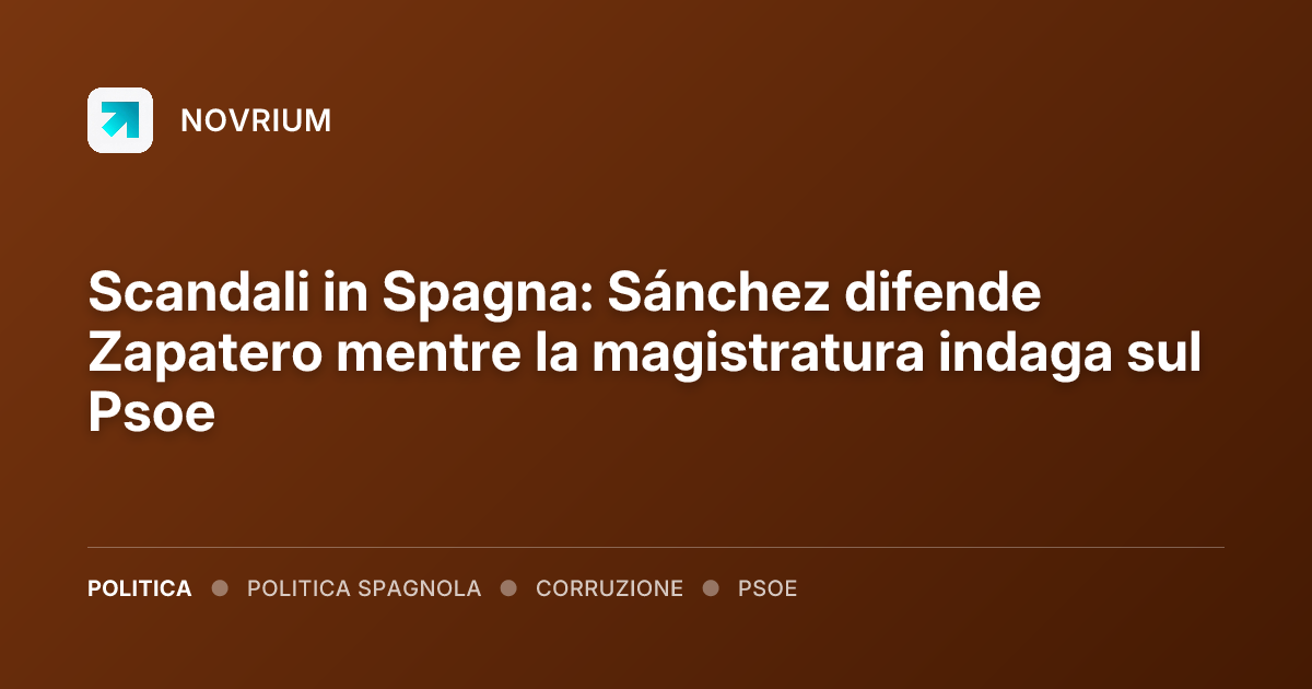 Scandali in Spagna: Sánchez difende Zapatero mentre la magistratura indaga sul Psoe