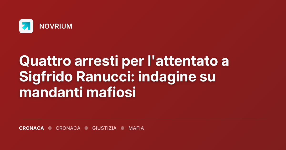 Quattro arresti per l'attentato a Sigfrido Ranucci: indagine su mandanti mafiosi