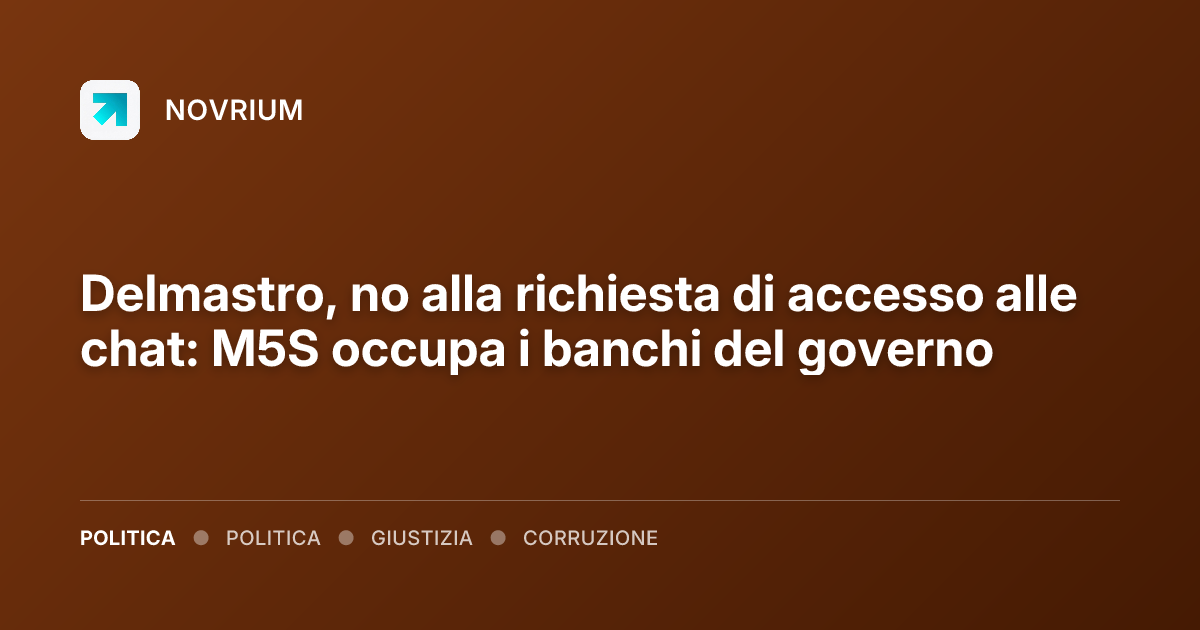 Delmastro, no alla richiesta di accesso alle chat: M5S occupa i banchi del governo