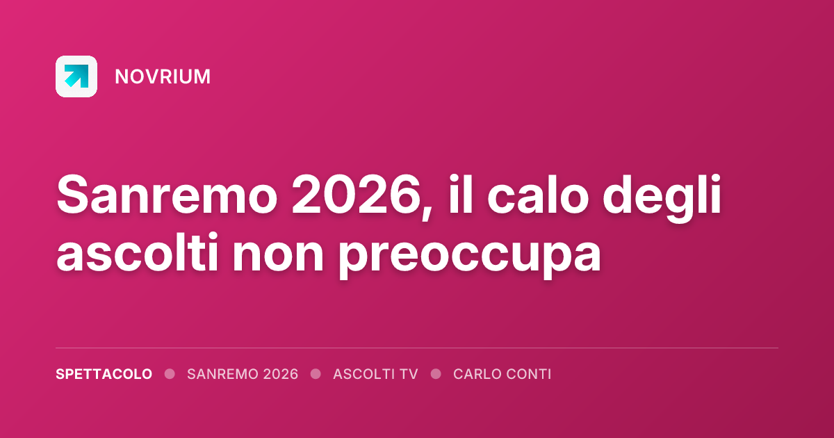 Sanremo 2026, il calo degli ascolti non preoccupa
