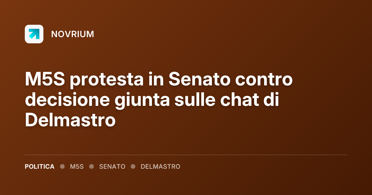 M5S protesta in Senato contro decisione giunta sulle chat di Delmastro