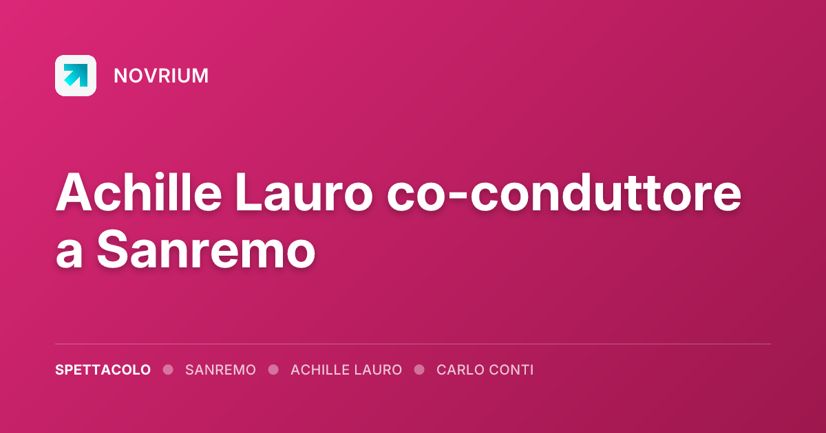 Achille Lauro co-conduttore a Sanremo