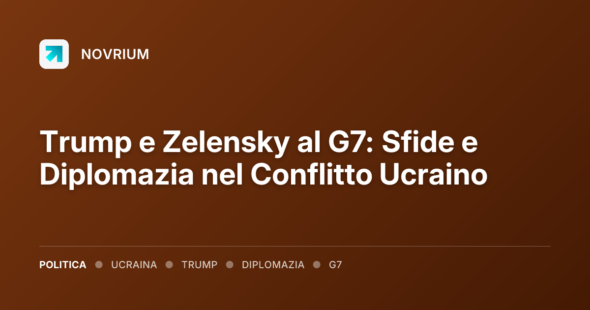 Trump e Zelensky al G7: Sfide e Diplomazia nel Conflitto Ucraino