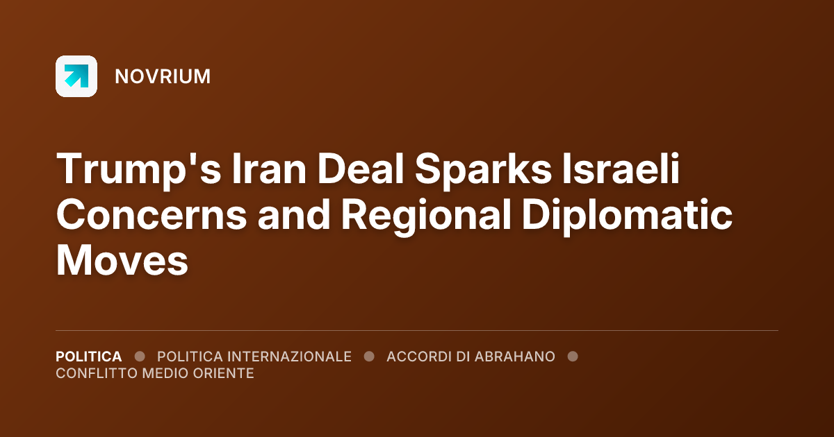 Trump's Iran Deal Sparks Israeli Concerns and Regional Diplomatic Moves