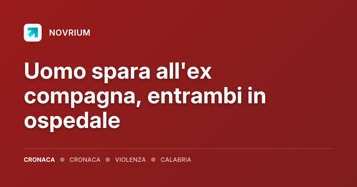Uomo spara all'ex compagna, entrambi in ospedale