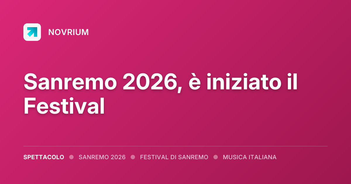 Sanremo 2026, è iniziato il Festival