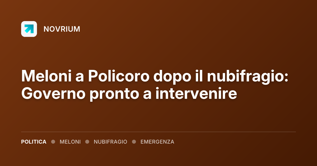 Meloni a Policoro dopo il nubifragio: Governo pronto a intervenire
