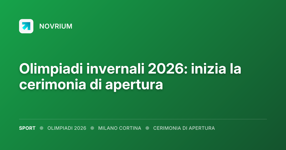 Olimpiadi invernali 2026: inizia la cerimonia di apertura