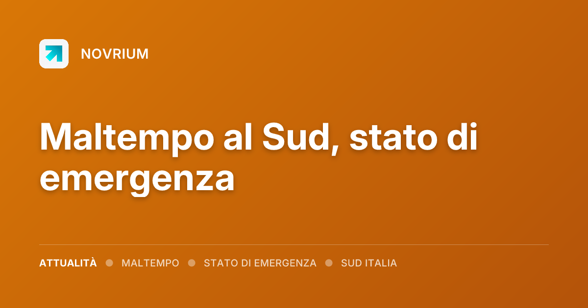 Maltempo al Sud, stato di emergenza