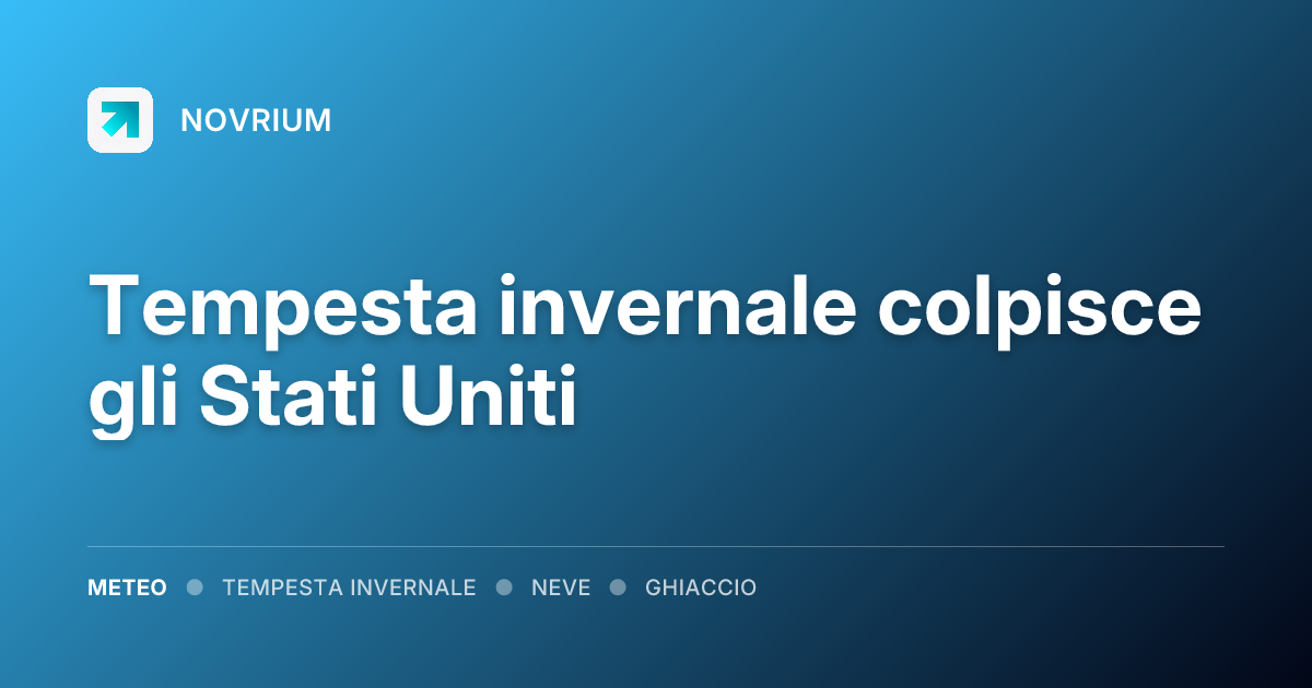Tempesta invernale colpisce gli Stati Uniti