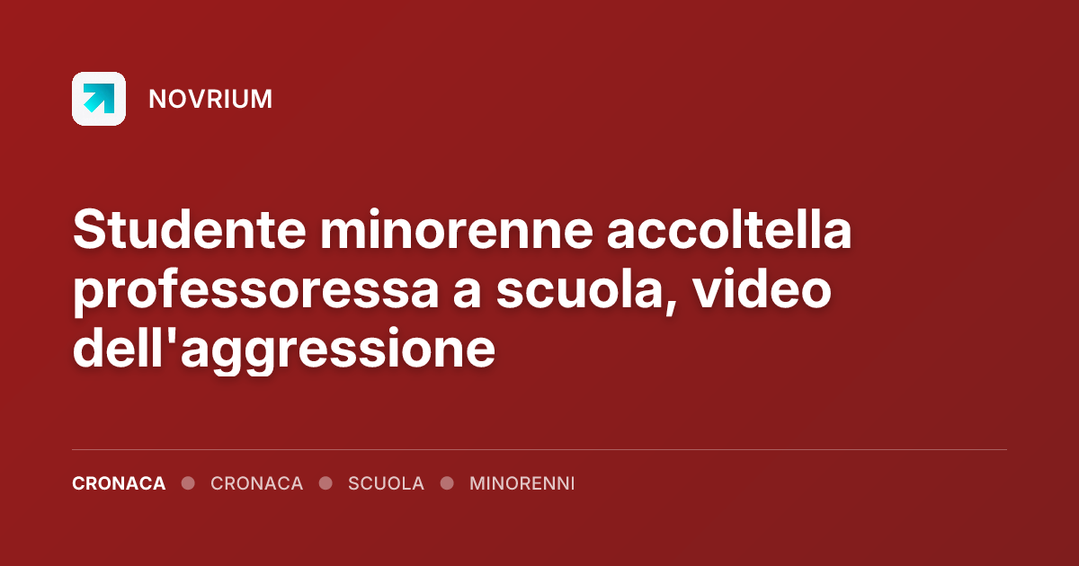Studente minorenne accoltella professoressa a scuola, video dell'aggressione