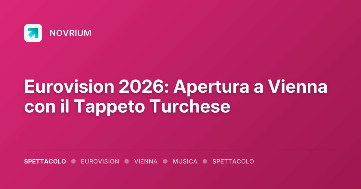 Eurovision 2026: Apertura a Vienna con il Tappeto Turchese