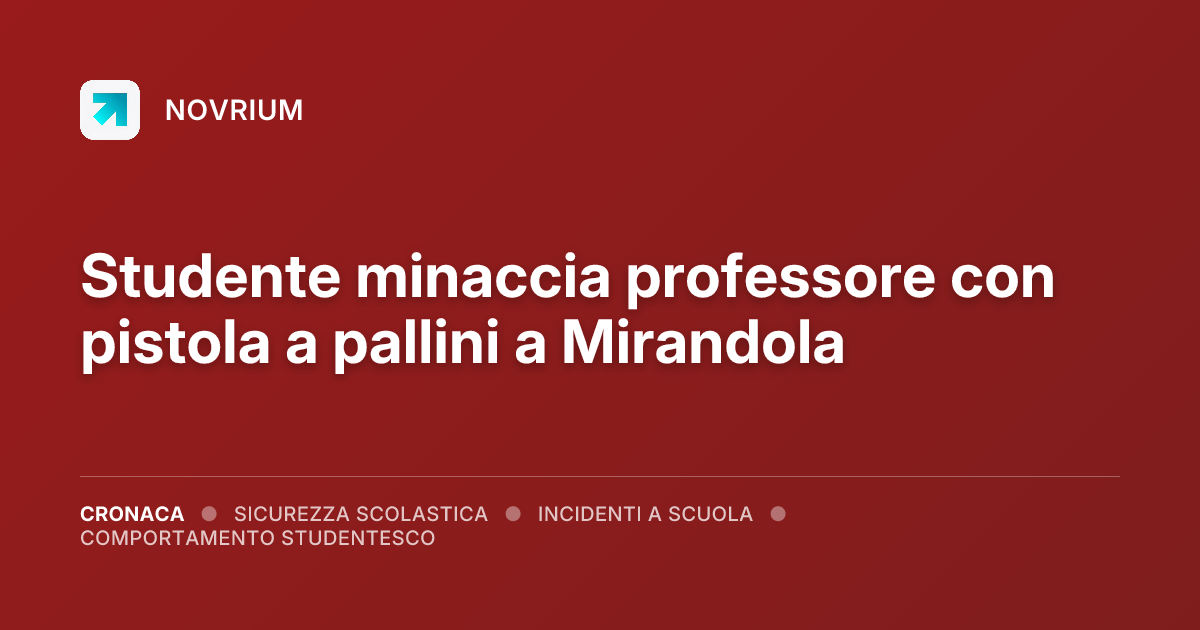 Studente minaccia professore con pistola a pallini a Mirandola