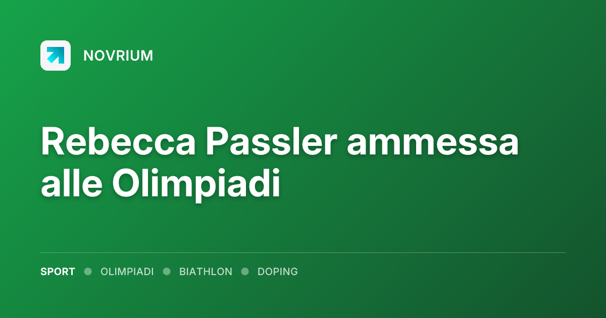 Rebecca Passler ammessa alle Olimpiadi