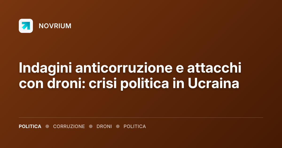 Indagini anticorruzione e attacchi con droni: crisi politica in Ucraina