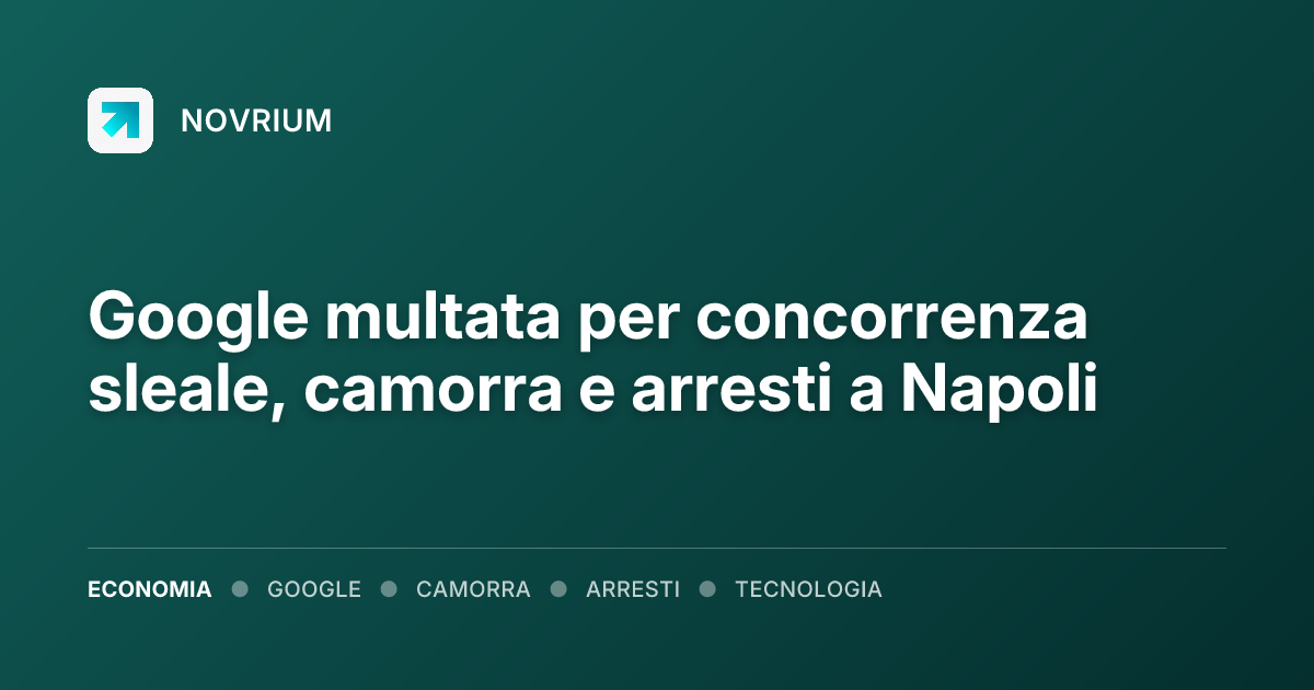 Google multata per concorrenza sleale, camorra e arresti a Napoli