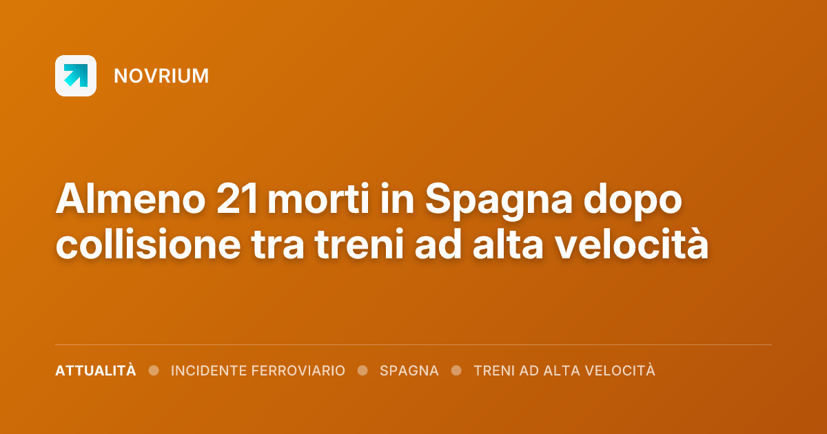 Almeno 21 morti in Spagna dopo collisione tra treni ad alta velocità