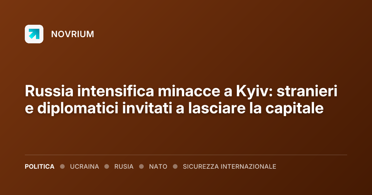 Russia intensifica minacce a Kyiv: stranieri e diplomatici invitati a lasciare la capitale