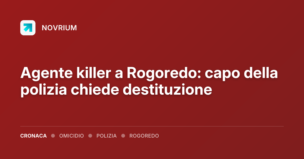 Agente killer a Rogoredo: capo della polizia chiede destituzione