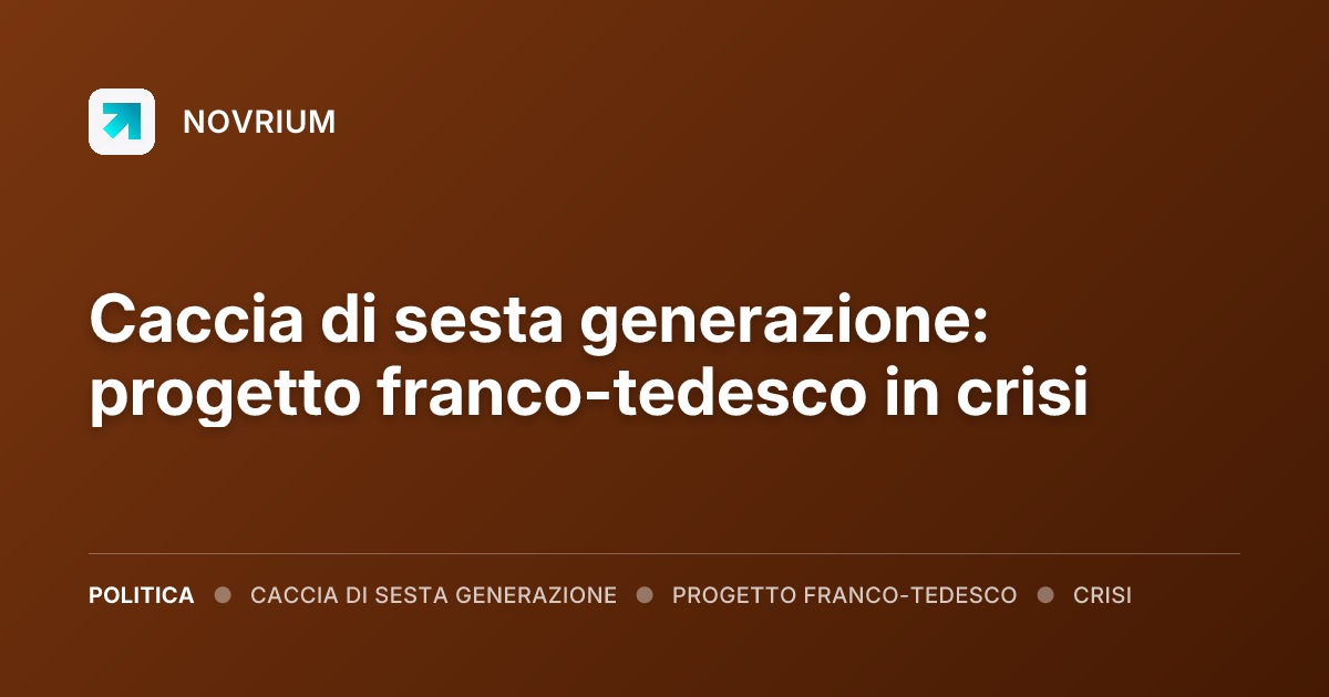 Caccia di sesta generazione: progetto franco-tedesco in crisi