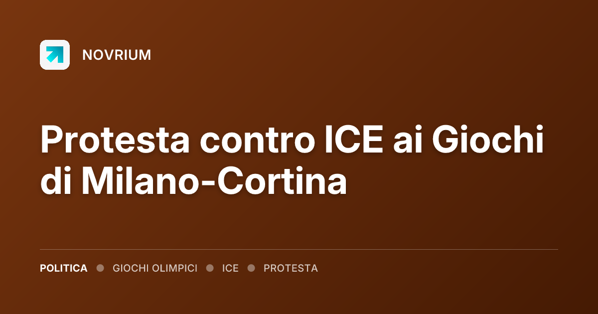 Protesta contro ICE ai Giochi di Milano-Cortina