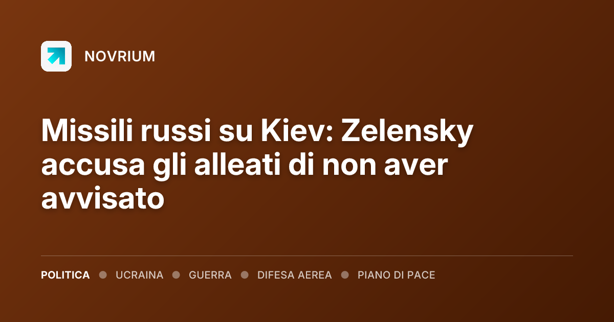 Missili russi su Kiev: Zelensky accusa gli alleati di non aver avvisato