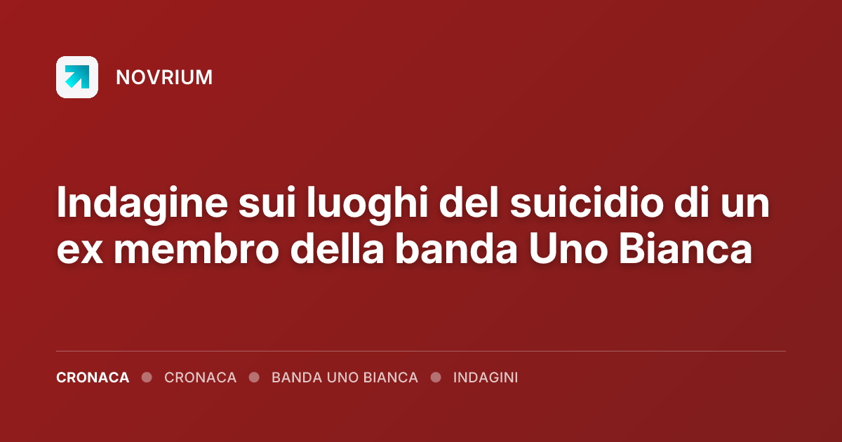 Indagine sui luoghi del suicidio di un ex membro della banda Uno Bianca