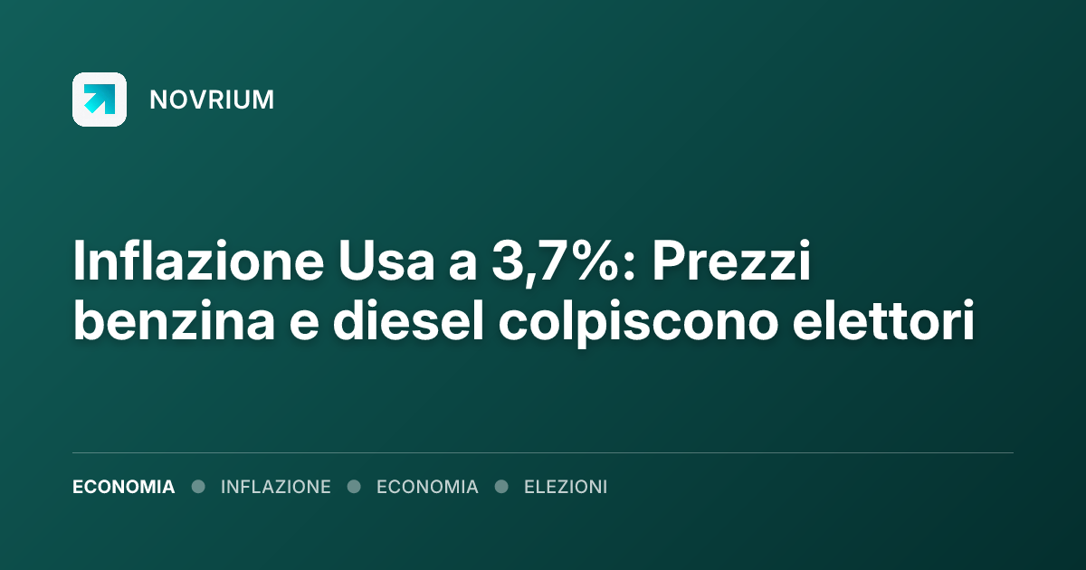 Inflazione Usa a 3,7%: Prezzi benzina e diesel colpiscono elettori