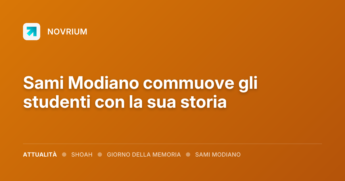 Sami Modiano commuove gli studenti con la sua storia